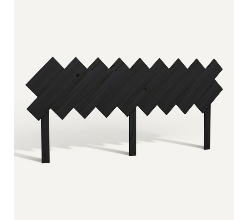Tête De Lit Noir 178x3x80,5 Cm Bois Massif De Pin