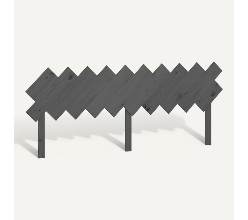 Tête De Lit Gris 196x3x80,5 Cm Bois Massif De Pin