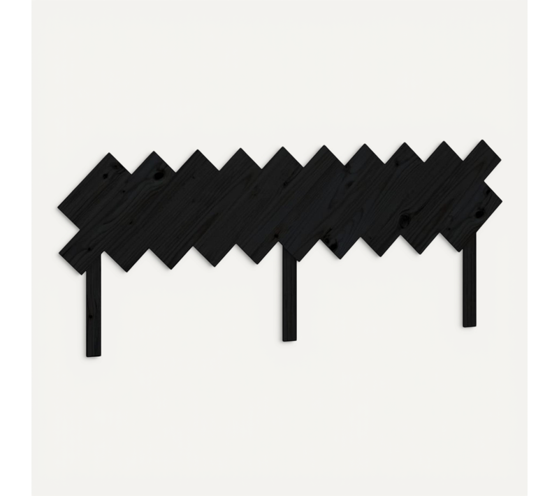 Tête De Lit Noir 196x3x80,5 Cm Bois Massif De Pin