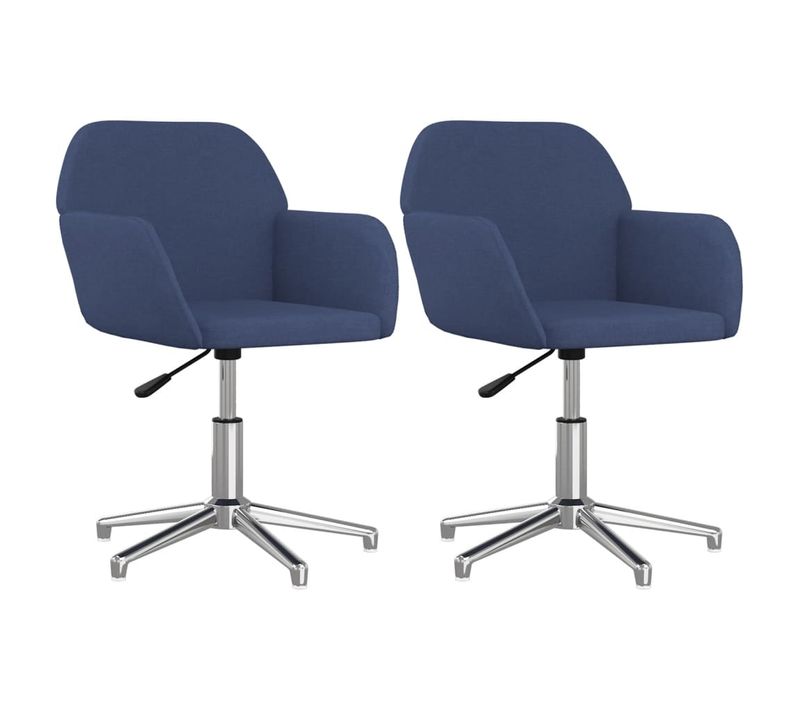 Chaises Pivotantes à Manger Lot De 2 Bleu Tissu