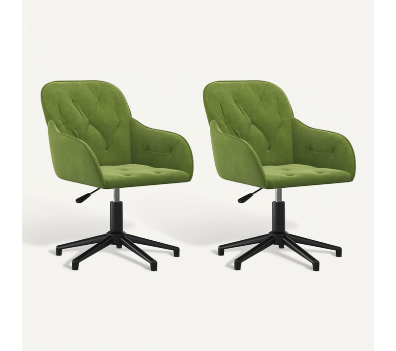 Chaises Pivotantes À Manger Lot De 2 Vert Clair Velours