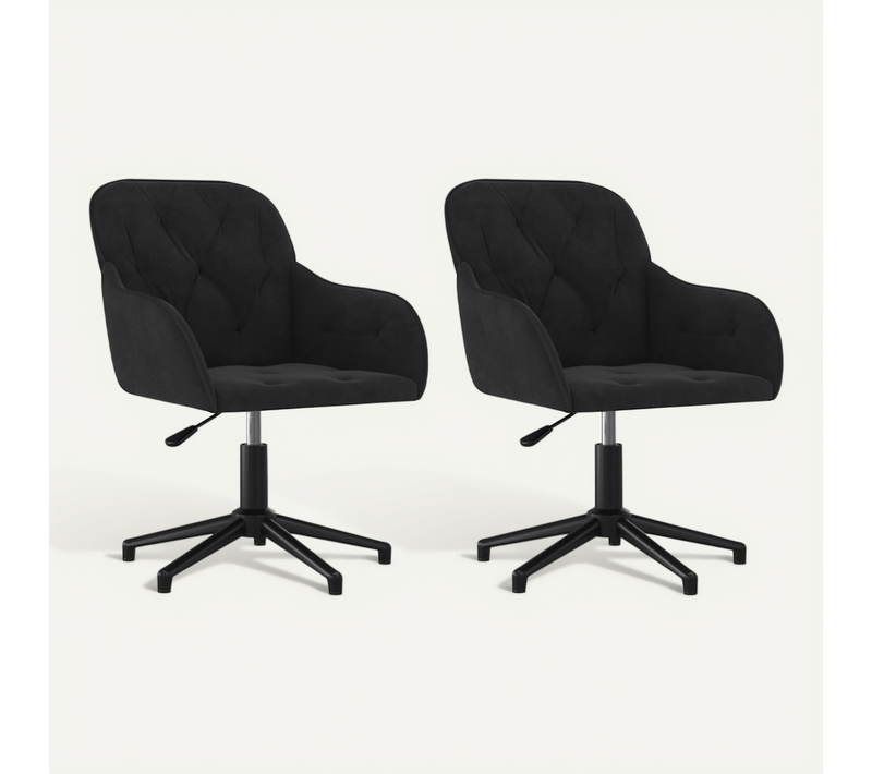Chaises Pivotantes À Manger Lot De 2 Noir Velours