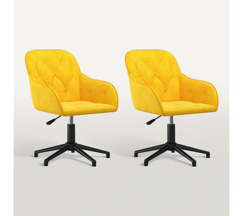 Chaises Pivotantes À Manger Lot De 2 Jaune Velours