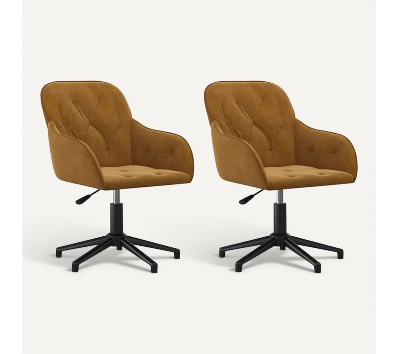 Chaises Pivotantes À Manger Lot De 2 Marron Velours