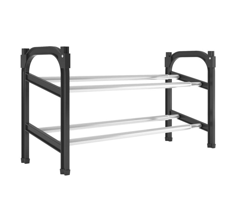 Meuble à Chaussures Extensible Avec 2 Étagères 119x24x37 Cm