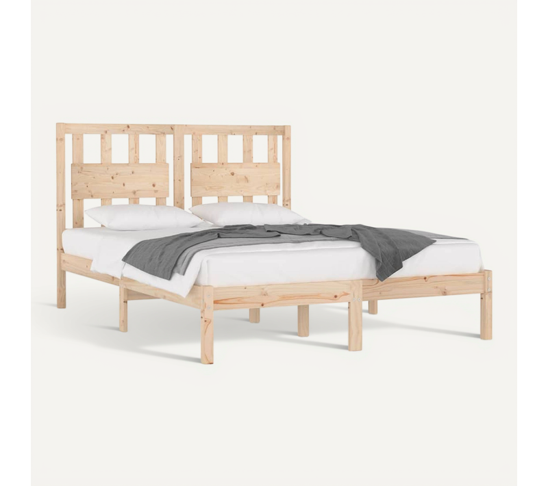 Cadre De Lit Sans Matelas Bois Massif 120x190 Cm