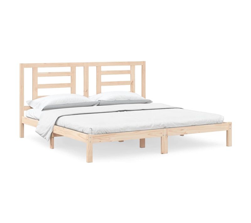 Cadre De Lit Sans Matelas 200x200 Cm Bois Massif De Pin