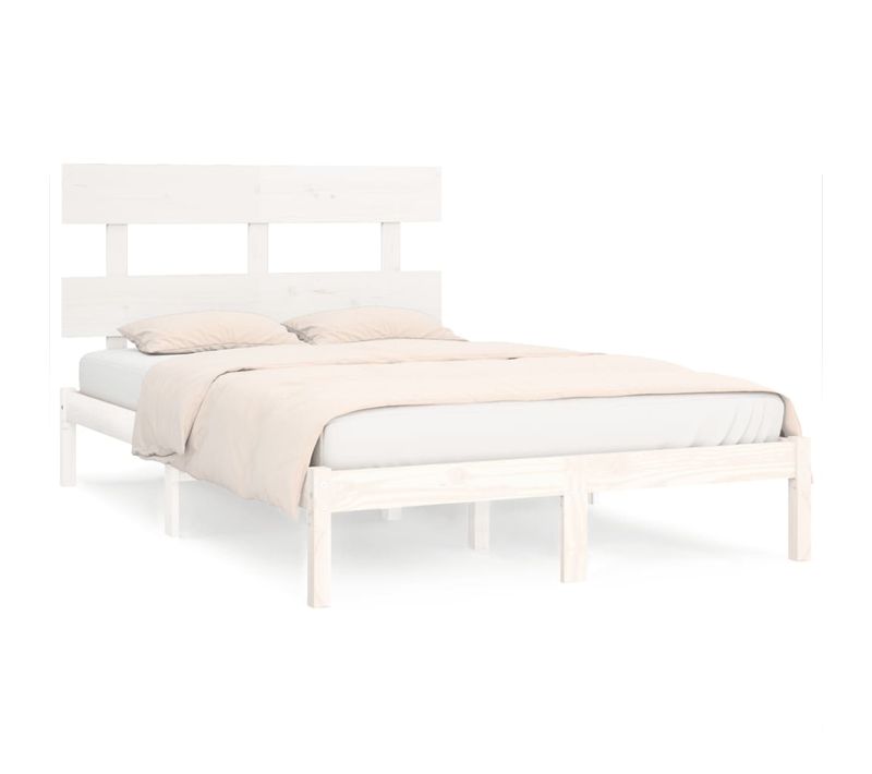 Cadre De Lit Sans Matelas Blanc 180x200 Cm Bois Massif