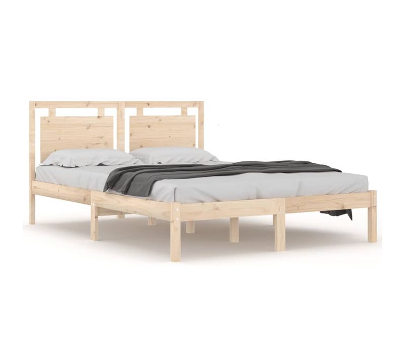 Cadre De Lit Sans Matelas 150x200 Cm Bois Massif