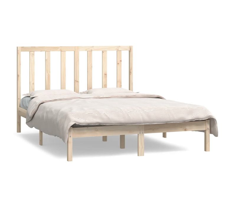 Cadre De Lit Sans Matelas 135x190 Cm Bois De Pin Massif