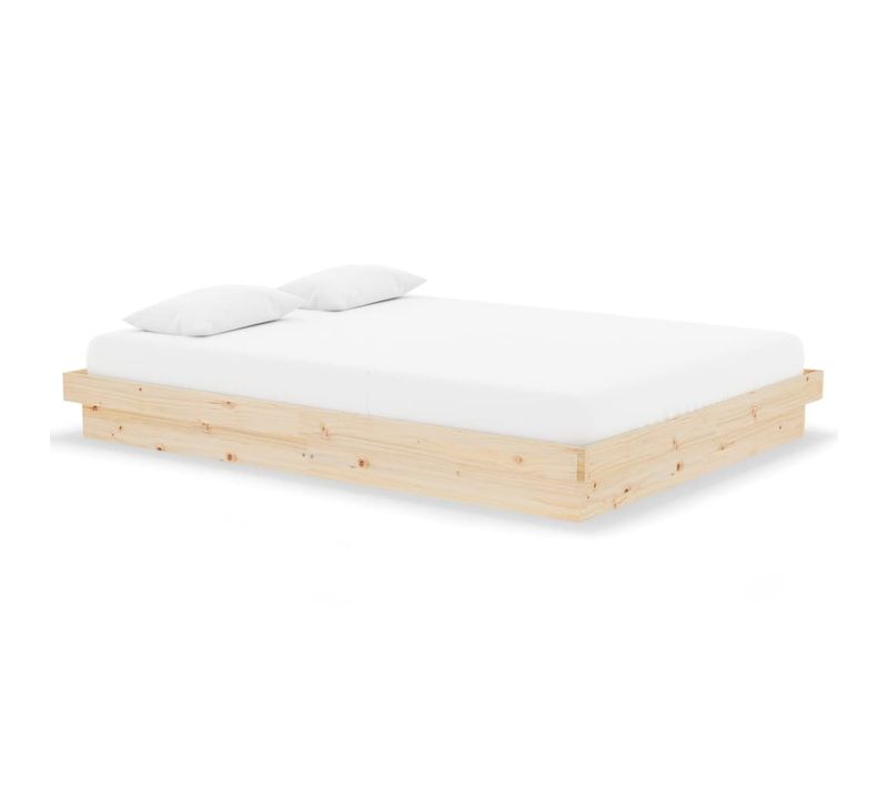 Cadre De Lit Sans Matelas Bois Massif 140x190 Cm