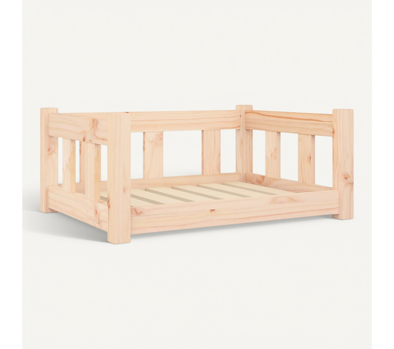 Lit Pour Chien 65,5x50,5x28 Cm Bois De Pin Solide