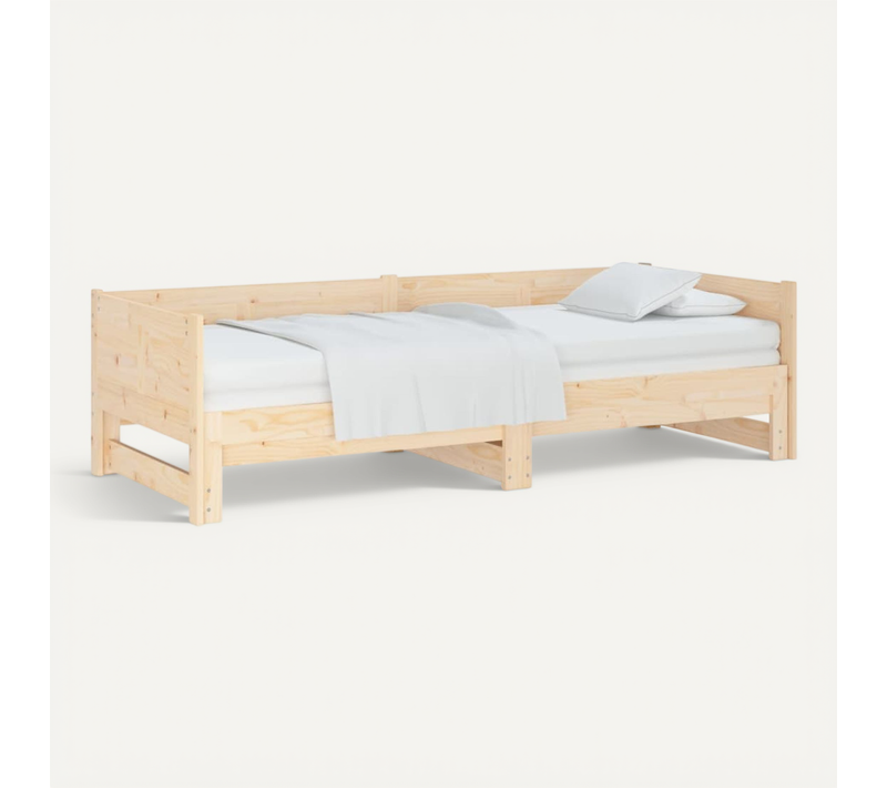 Lit Coulissant Sans Matelas Bois De Pin Massif 2x(90x190) Cm