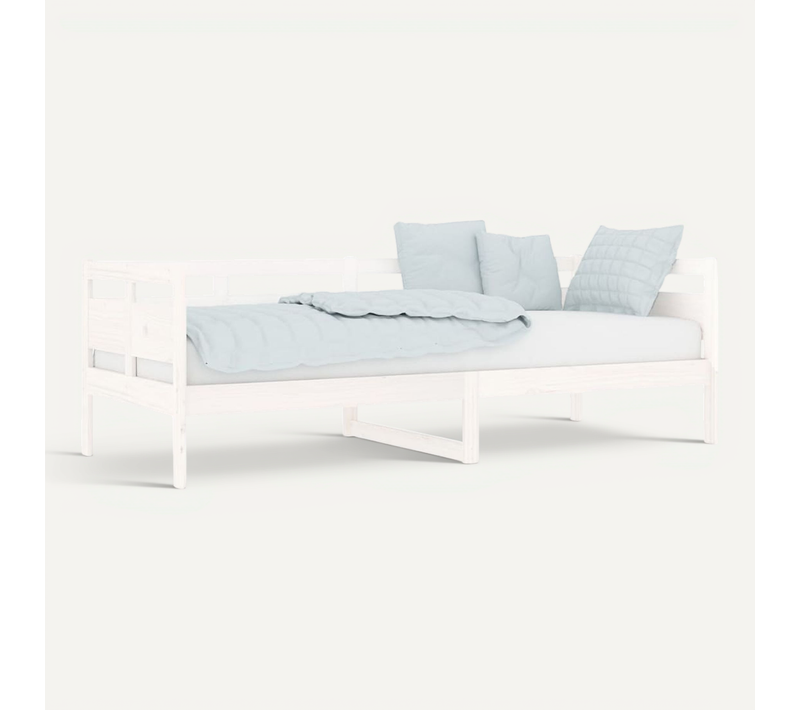 Lit De Jour Sans Matelas Blanc Bois De Pin Massif 80x200 Cm