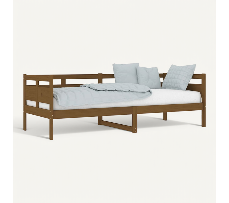 Lit De Jour Sans Matelas Marron Miel Bois Pin Massif 80x200 Cm