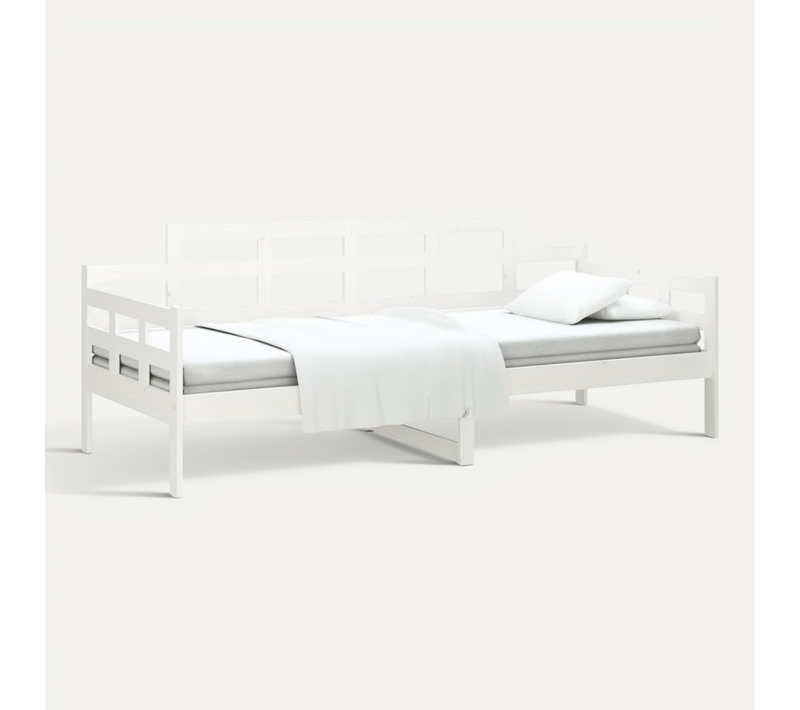 Lit De Jour Sans Matelas Blanc Bois De Pin Massif 90x200 Cm