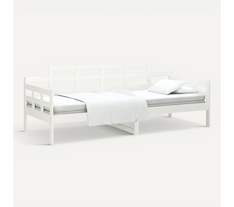 Lit De Jour Sans Matelas Blanc Bois De Pin Massif 80x200 Cm