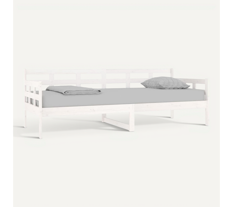 Lit De Jour Sans Matelas Blanc Bois De Pin Massif 80x200 Cm