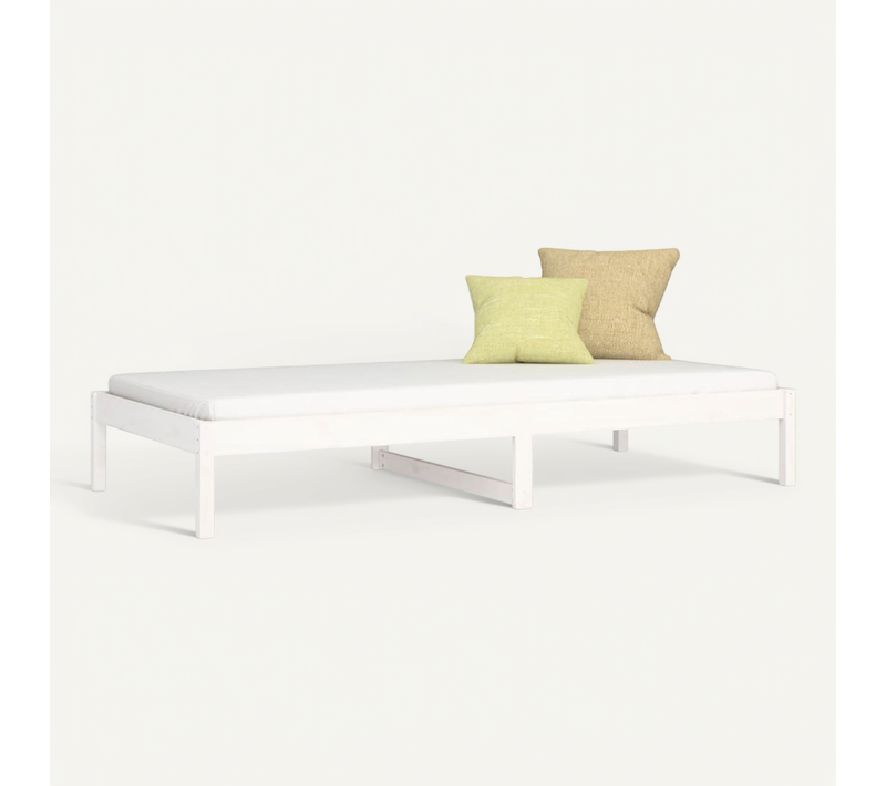 Lit De Jour Sans Matelas Blanc 80x200 Cm Bois De Pin Massif