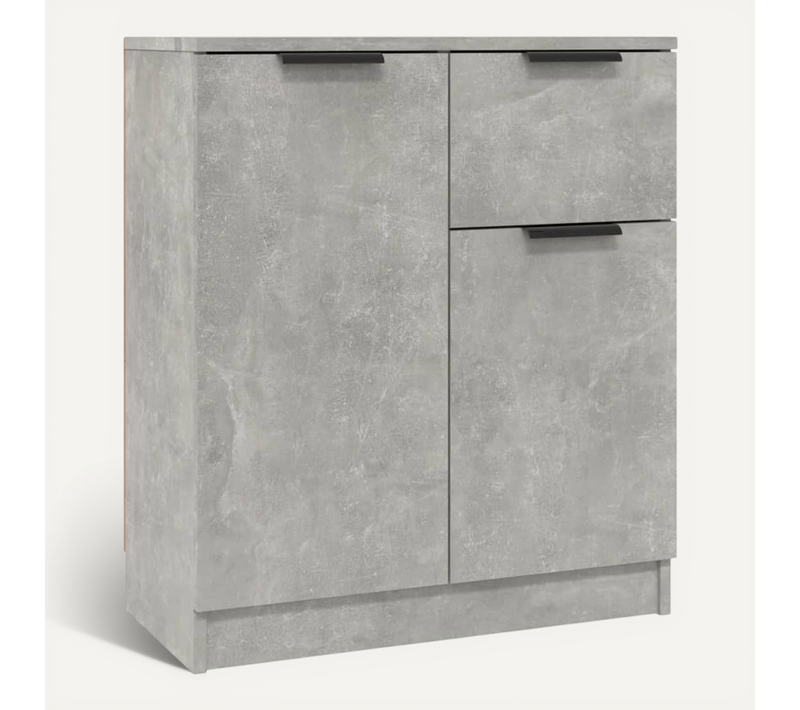 Buffet Gris Béton 60x30x70 Cm Bois Contreplaqué