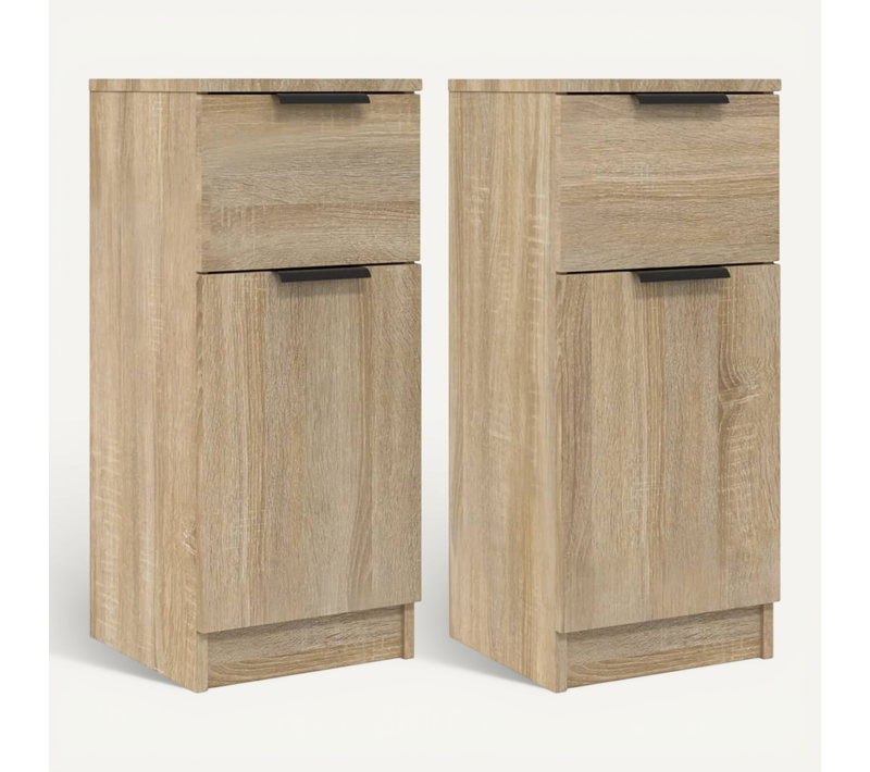 Buffets 2 Pièces Chêne Sonoma 30x30x70 Cm Bois Contreplaqué