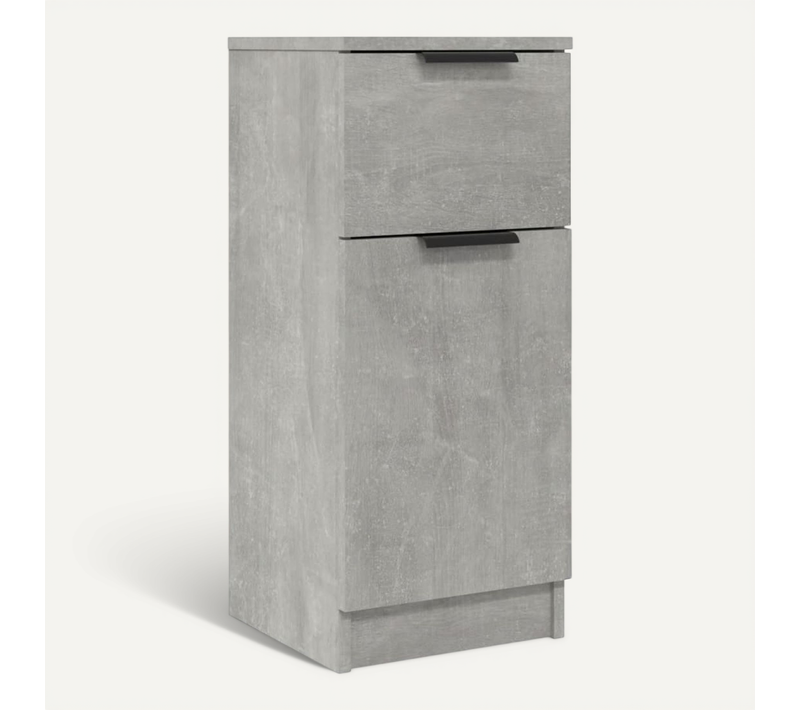 Buffet Gris Béton 30x30x70 Cm Bois Contreplaqué