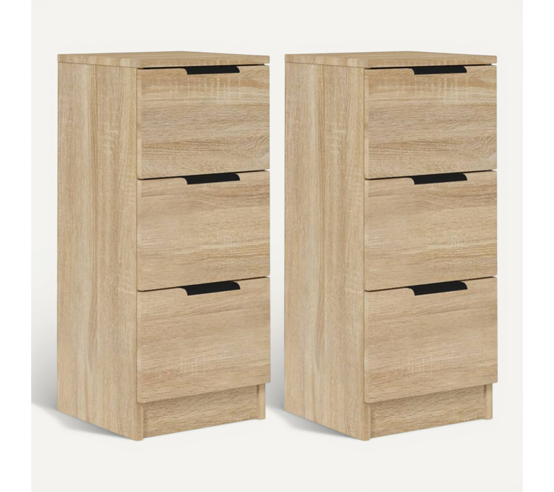 Buffets 2 Pièces Chêne Sonoma 30x30x70 Cm Bois Contreplaqué