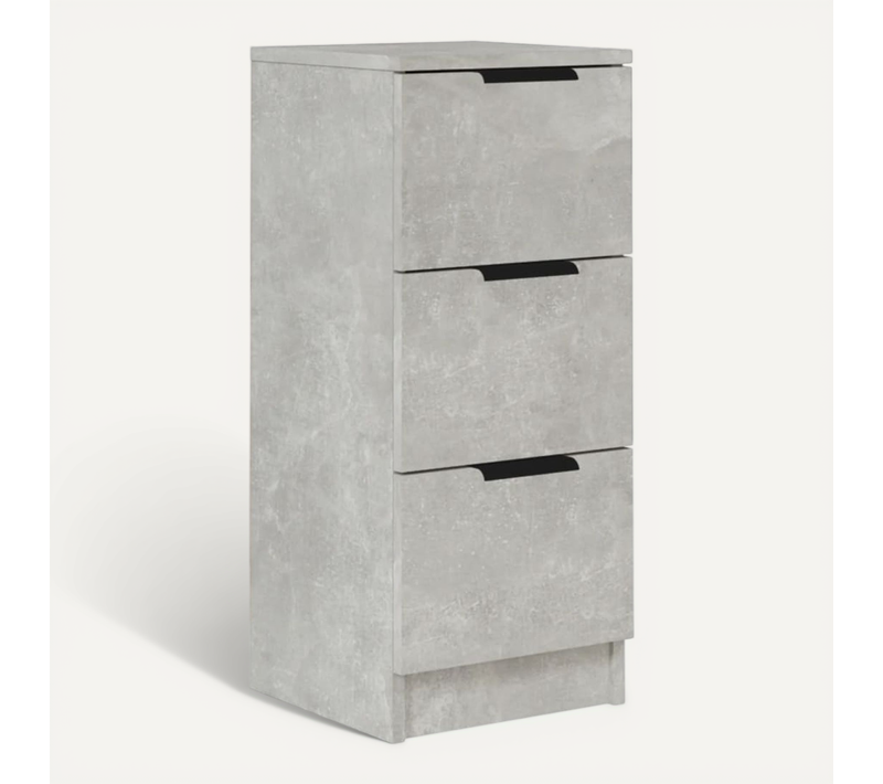Buffet Gris Béton 30x30x70 Cm Bois Contreplaqué