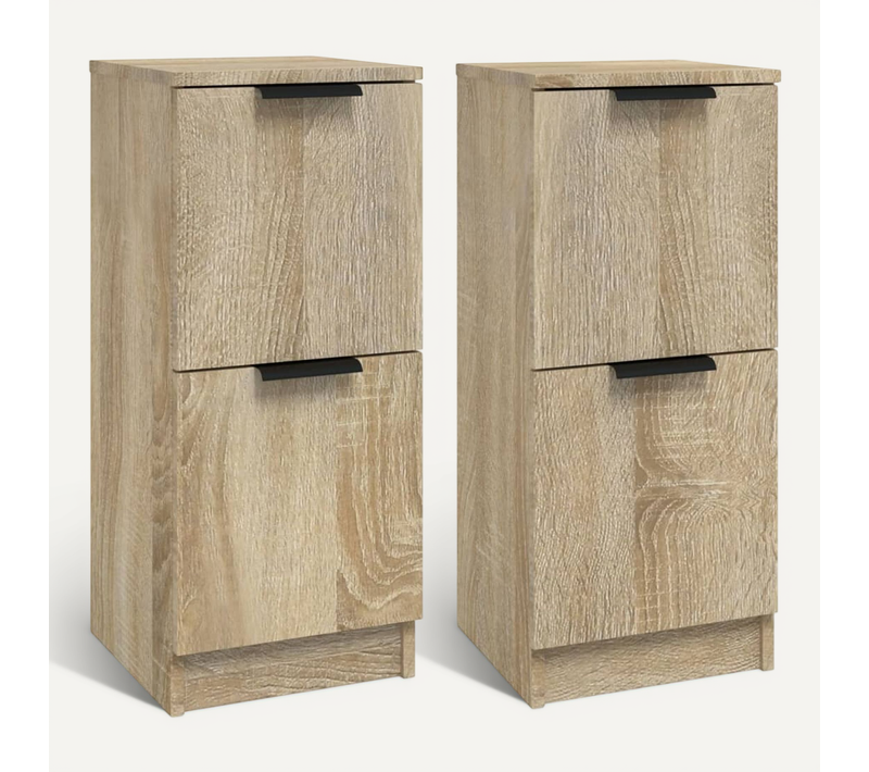 Buffets 2 Pièces Chêne Sonoma 30x30x70 Cm Bois Contreplaqué