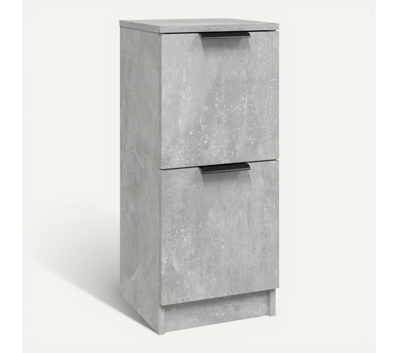 Buffet Gris Béton 30x30x70 Cm Bois Contreplaqué
