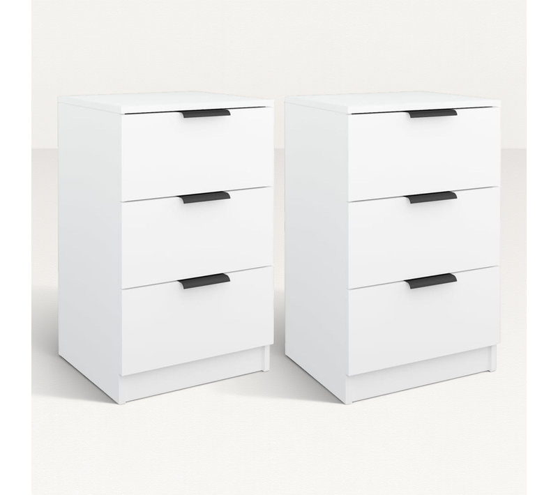 Tables De Chevet 2 Pièces Blanc 40x36x65 Cm
