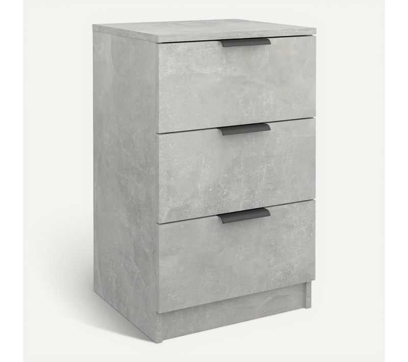 Table De Chevet Gris Béton 40x36x65 Cm