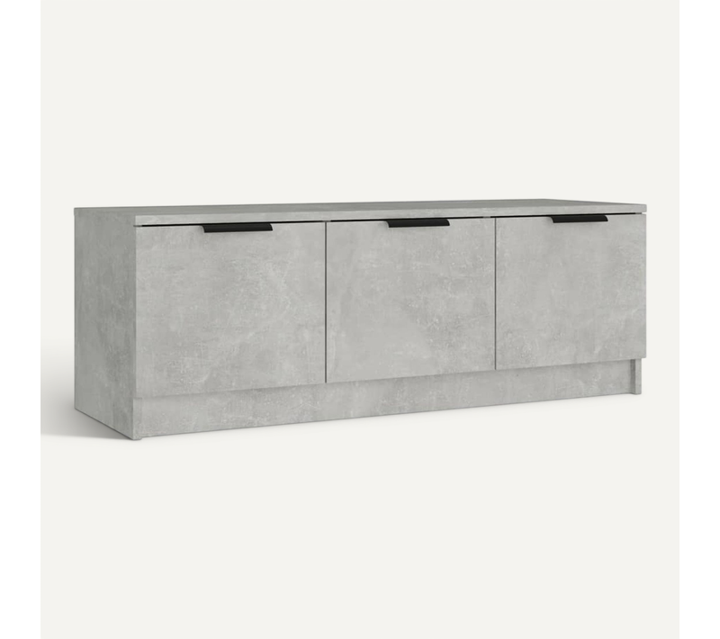 Meuble TV Gris Béton 102x35x36,5 Cm Bois Contreplaqué
