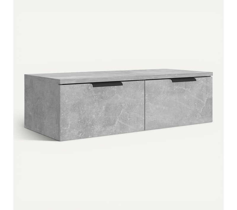 Armoire Murale Gris Béton 68x30x20 Cm Bois Contreplaqué