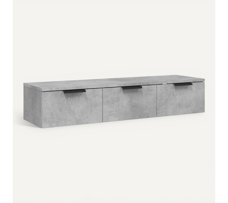 Armoire Murale Gris Béton 102x30x20 Cm Bois Contreplaqué