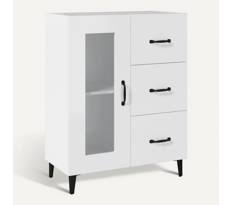 Buffet Blanc 69,5x34x90 Cm Bois Contreplaqué