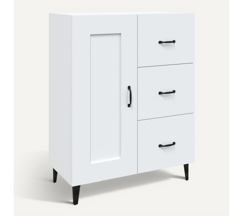 Buffet Blanc 69,5x34x90 Cm Bois Contreplaqué
