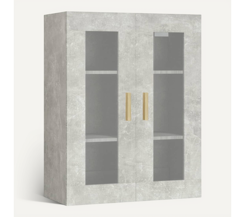 Armoire Murale Suspendue Gris Béton 69,5x34x90 Cm