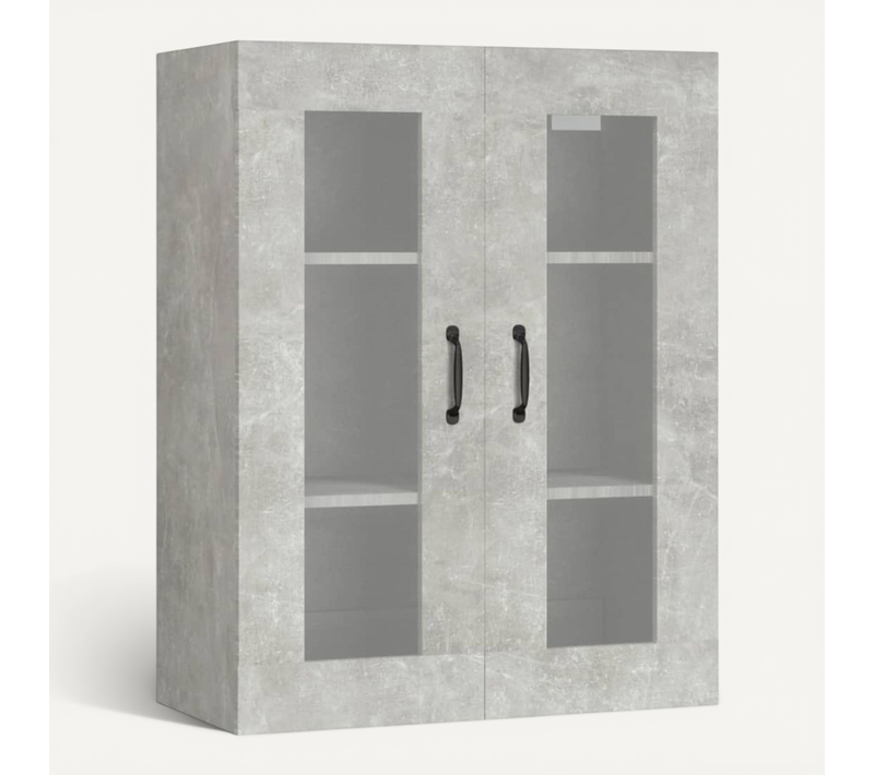 Armoire Murale Suspendue Gris Béton 69,5x34x90 Cm