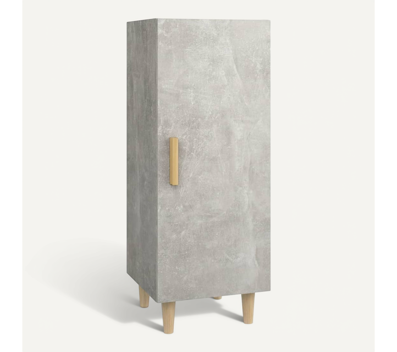 Buffet Gris Béton 34,5x34x90 Cm Bois Contreplaqué