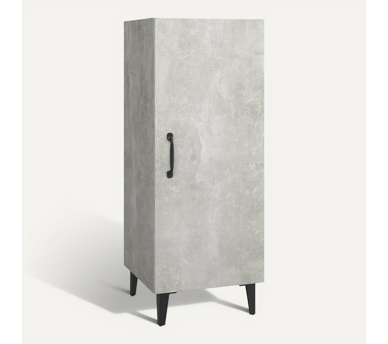 Buffet Gris Béton 34,5x34x90 Cm Bois Contreplaqué