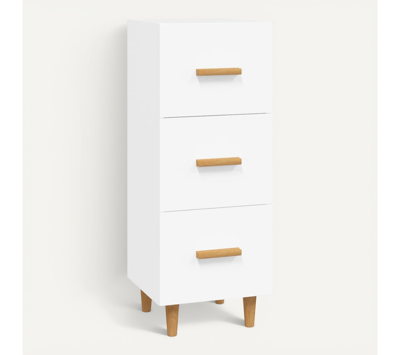 Buffet Blanc 34,5x34x90 Cm Bois Contreplaqué