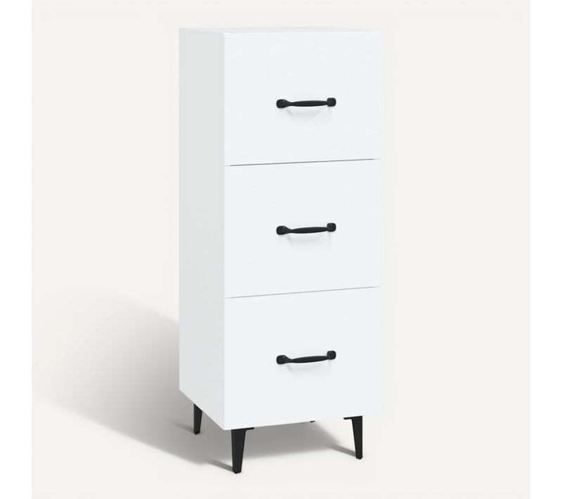 Buffet Blanc 34,5x34x90 Cm Bois Contreplaqué