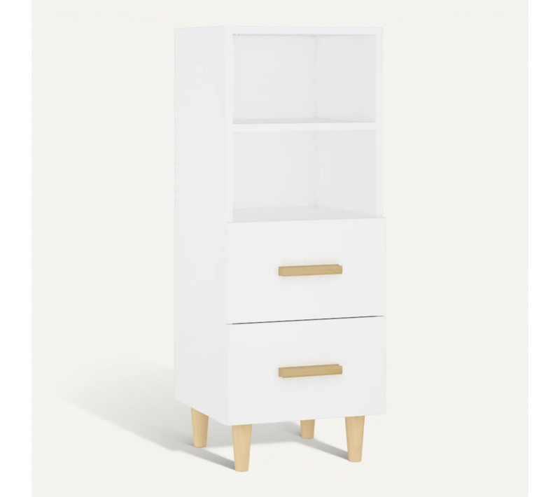 Buffet Blanc 34,5x34x90 Cm Bois Contreplaqué