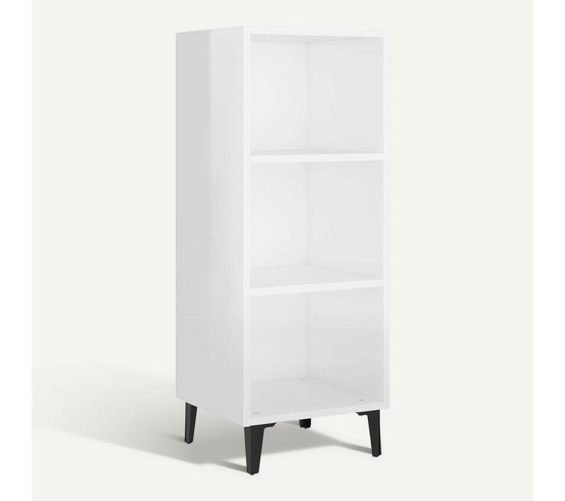 Buffet Blanc Brillant 34,5x32,5x90 Cm Bois Contreplaqué