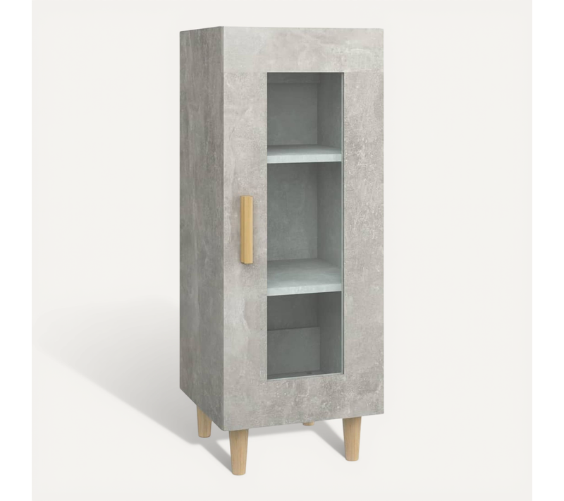 Buffet Gris Béton 34,5x34x90 Cm Bois Contreplaqué