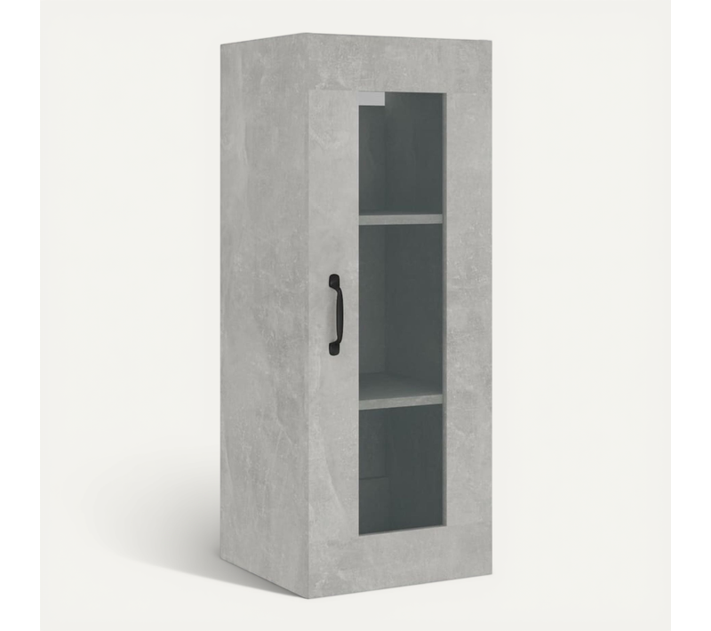 Armoire Murale Suspendue Gris Béton 34,5x34x90 Cm