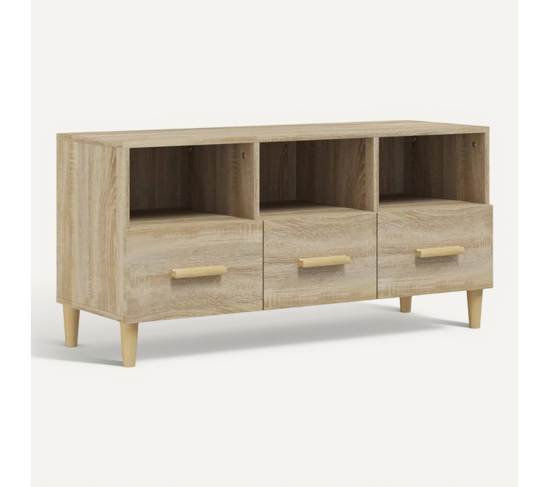 Meuble TV Chêne Sonoma 102x36x50 Cm Bois Contreplaqué