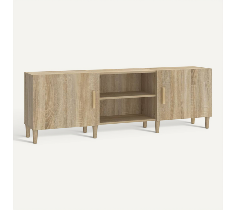 Meuble TV Chêne Sonoma 150x30x50 Cm Bois Contreplaqué