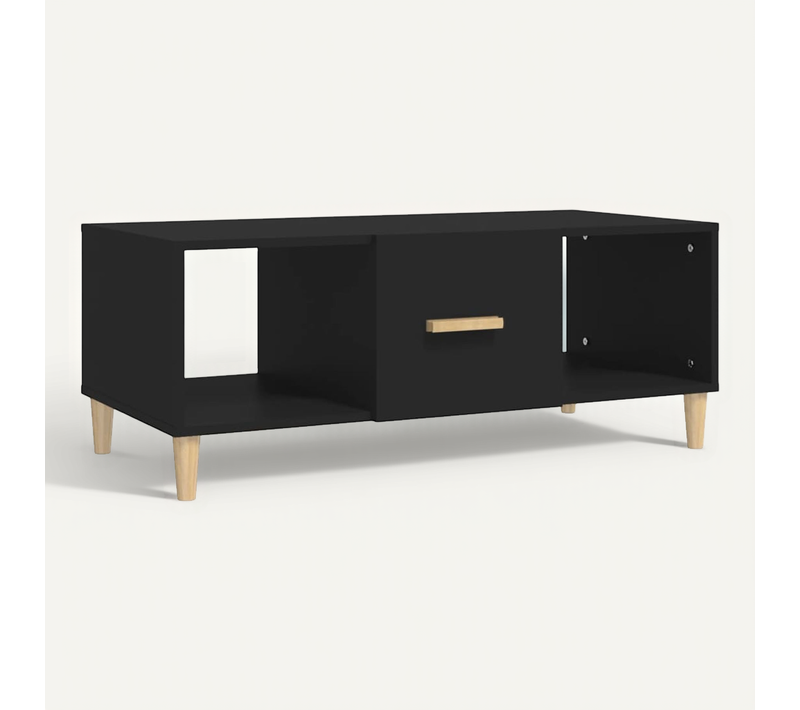 Table Basse Noir 102x50x40 Cm Bois Contreplaqué